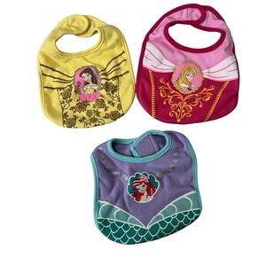 Disney Baby Princess Baby Bib Set - Princess Ariel, Aurora and Belle